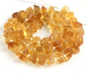 Natural Citrine Gemstone Uneven Shape Untreated Center <b>Drilled</b> Raw November Birthastone Making DIY <b>Jewelry</b> Beads - Product Image 3