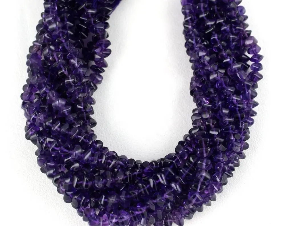 10" Long Strand Natural Blue Amethyst Gemstone Twisted Square Shape Beads Wholesale Genuine High Quality