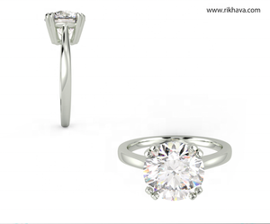 Bague en diamant solitaire Livraison gratuite sur les achats de plus de 2000 $ Client à supporter les droits et taxes d'importation - Product Image 2