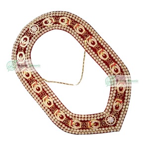 Maçonnique Lodge Shriner Regalia Strass Collier Chaîne Bleu Lodge Maître Mason Rouge Collier De Haute Qualité - Product Image 1