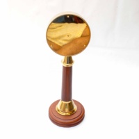 Jam Meja/Tahta Analog Bola Logam Kayu Antik Eropa Kaca Kuningan Dekorasi Nautikal Hadiah Kalion