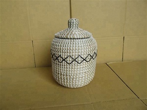 ตะกร้าเก็บหญ้าทะเลทรงกลมพร้อมเทคนิคการฉีดฝาปิดสำหรับการจัดระเบียบและการจัดเก็บในบ้าน - Product Image 4