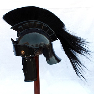 Casco Medieval de acero antiguo, Corinthian, usable, negro, Plume SAIWH930 - Product Image 2