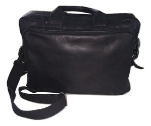 Unisex 15.6 Inch Genuine Leather Briefcase Large Casual Shoulder <b>Bag</b> with Soft PU and Cotton Lining <b>for</b> Office or <b>Work</b> - Product Image 1