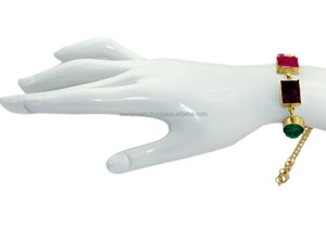 ธรรมชาติหลายสี Druzy สร้อยข้อมือทองเหลืองชุบทองปรับโซ่สร้อยข้อมือผู้หญิงงบสร้อยข้อมือ