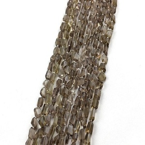 Buena calidad 1 hebra de cuarzo ahumado natural piedras preciosas facetadas pepitas forma cuentas al por mayor para la fabricación de joyas - Product Image 5