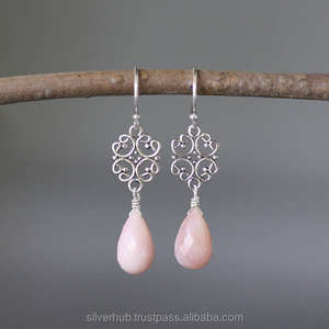 Dernière 925 En Argent Sterling Opale Boucles D'oreilles À La Main - Product Image 1