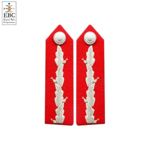Patchs de gorgete en tissu de haute qualité à motif floral, brodés à la main, avec bouton-clip en laiton, pour uniforme de cérémonie, OEM - Product Image 3