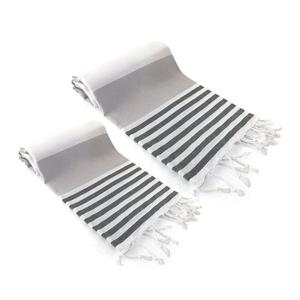 Haute qualité 100% coton multicolore motif rayé teint en fil turc ensemble de serviettes de bain à séchage rapide noué à la main compressé - Product Image 6