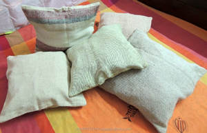 Funda de cojín tejida cuadrada de algodón y lino mixto lisa de la India para uso doméstico y hotelero para fundas de almohada - Product Image 3