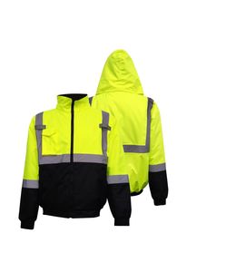 Hi-Vis (alta visibilidad) Chaqueta de tira reflectante de seguridad aislada Trabajo en carretera Alta visibilidad Naranja/Amarillo fluorescente - Product Image 1