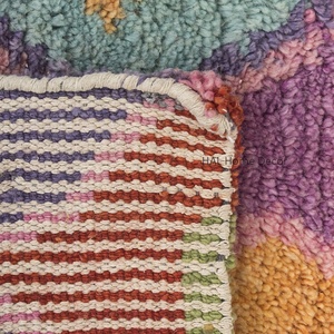 Alfombra de dormitorio peluda colorida, alfombras marroquíes decorativas para el hogar, alfombra anudada a mano boho chic - Product Image 2