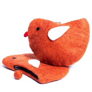 FYN-CL-046 à la mode laine feutre sac à main talentueux femmes artisans' petit oiseau conception écologique fermeture à glissière du Népal - Product Image 6