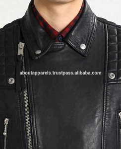 Veste et manteaux de moto en cuir de mouton, en cuir véritable, pour hommes, personnalisés, vente en gros - Product Image 3