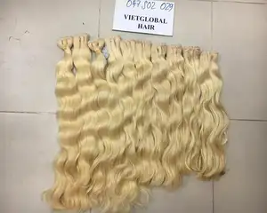 Extensions de Cheveux Humains Remy Vierges à 100% de Haute Qualité, Blond Transparent, Lisses et Ondulés, avec Frontal 613 et Bundles - Product Image 1
