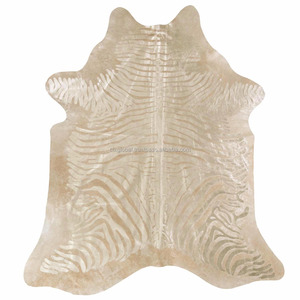 Zèbre D'or Acide Lavage Tapis En Peau De Vache - Product Image 1