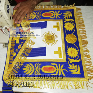 Maçonnique Grand Lodge Maître Tablier Collier À La Main Broderie Artisanat Avec Des Points De Croix Complexes Et Des Travaux D'aiguille - Product Image 5