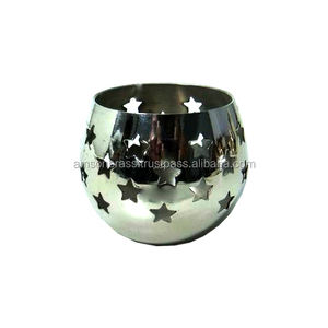 Cuivre Antique avec poignée bougeoir votif Design perforé Festival bougeoir décoratif pour la maison déco forme de boule - Product Image 5