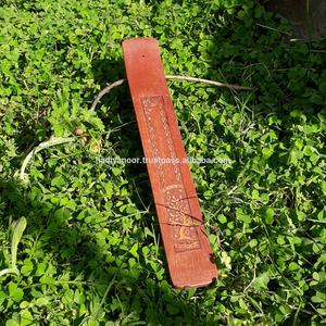 Soporte de palo de incienso de madera, quemador de incienso tallado, hecho a mano, sólido, producto en oferta - Product Image 2