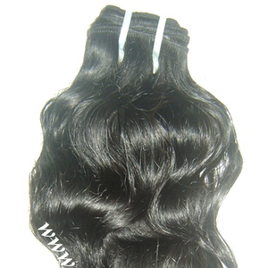 Extensión de cabello crudo indio de trama doble 100%. Extensión de un donante Tejido de cabello humano de la mejor calidad - Product Image 1