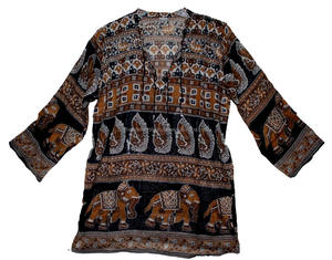 เสื้อผู้หญิงผ้าฝ้ายสไตล์ฮิปปี้สไตล์วินเทจ,เสื้อคลุมรัดเอวลายดอกไม้เสื้อบอลลีวูดเสื้อเบลาส์ผ้าฝ้ายสำหรับผู้หญิงสไตล์อินเดีย - Product Image 4