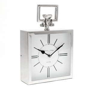 Modern Silver Metal Table Clock Quartz Analog Timepiece Decorative <b>Desktop</b> Clock for Office Living Room Home <b>Shelf</b> Decor Accent - Product Image 1