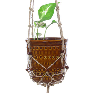 Porte-plantes en macramé tendance, panier en corde fait main - Product Image 3