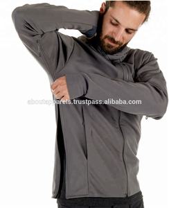Chaqueta de esquí de caparazón blando OEM de diseño personalizado para hombre gran oferta impermeable y transpirable con capucha en gris de talla grande para el invierno - Product Image 3