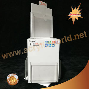 ที่กําหนดเองผลิตภัณฑ์ใหม่เดสก์ท็อปโบรชัวร์ขาตั้งจอแสดงผลขนาดจดหมายสี่กระเป๋าโมดูลาร์หมุนอะคริลิคผู้ถือโบรชัวร์อะคริลิคชั้นวางโบรชัวร์ - Product Image 1