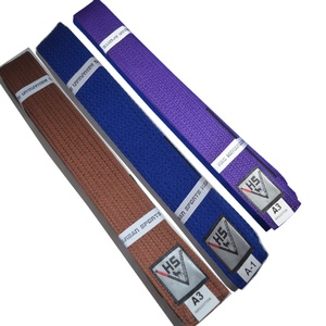 Cinturón Jiu Jitsu brasileño tejido de perlas hecho a medida de alta calidad Color púrpura dirigido para artes marciales y ropa - Product Image 3