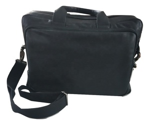 Maletín de cuero genuino unisex de 15,6 pulgadas, bolso de hombro informal grande con forro de algodón y PU suave para oficina o trabajo - Product Image 2