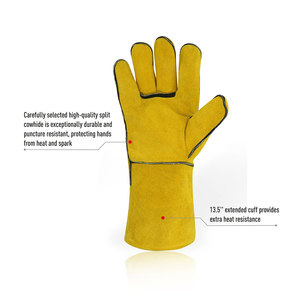 ถุงมือเชื่อมหนังวัวยาวสำหรับทำงานอุ่นในฤดูหนาว - Product Image 6