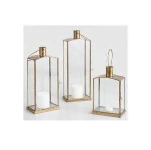 Lanternes décoratives en acier et en verre - Product Image 1