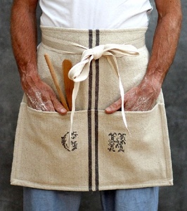 Delantal de cintura Bistro de algodón estampado Diseño de barra larga Accesorio de cocina versátil - Product Image 5