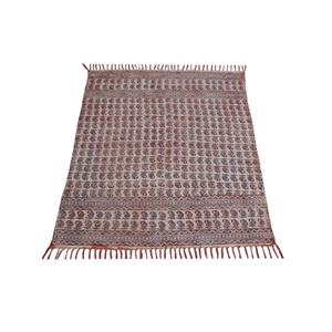 Alfombra de algodón con estampado de bloque manual, 4x6 pies, tejida a mano, Bohemia, India, teñida, para vegetales, venta al por mayor - Product Image 1