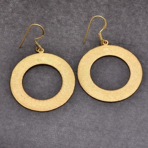 Plain Texture Round Disk Gold Plated 925Sterling Silver Dangle Earrings Jewelry Fashionable Earring For Wedding Gift Parties. - Product Image 3