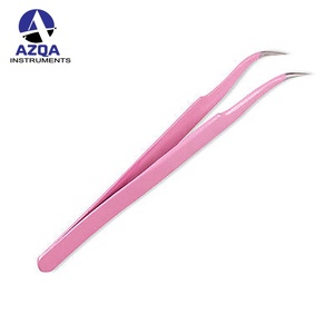 Pinces à épiler en acier inoxydable à pointe droite rose pour une utilisation professionnelle et personnelle en salon de beauté - Product Image 2