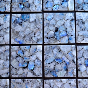 Sous-verre en pierre de lune naturelle arc-en-ciel, dessous de verre, dispositif de beauté, carreaux - Product Image 2