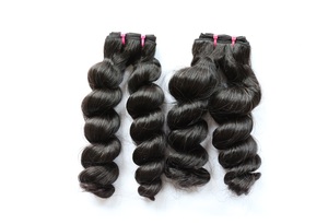 Super Double Drawn Hair Brazilian Hair Curly Weft Hair No <b>tangle</b> No Shedding - Product Image 4