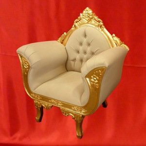 Chaise de mariage classique en acajou, meuble de couleur or, mobilier indonésien, pour mariage - Product Image 1