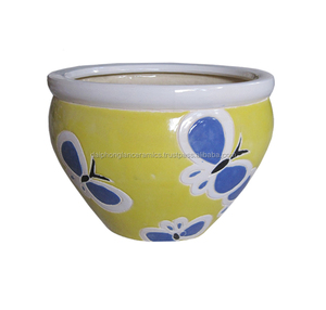 Maceta de cerámica esmaltada vintage grande para interior, maceta redonda para hogar o espacio comercial para decoración de jardín o USO HOTELERO - Product Image 5