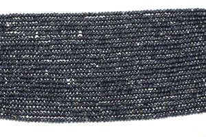 AAA grado 13 \ "largo Natural negro espinela piedra preciosa Micro facetado Rondelle cuentas para collar de joyería de alta calidad hecho a mano - Product Image 2