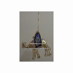 Hand Embroidered Camel Christmas Tree Ornament - Product Image 1