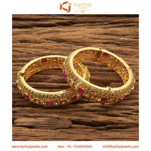 Fashionable Openable <b>Bangles</b> with Gold Plating 17872 Ruby - Product Image 1
