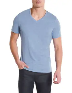 OEM de alta calidad 100% algodón Unisex cuello en V camisetas Logotipo de Impresión digital personalizada de talla grande cuello en V camisetas hombres verano Jersey - Product Image 1