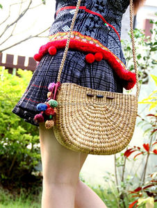 Water Hyacinth <b>Mini</b> <b>Hand</b> Woven Beach Bag - Product Image 3