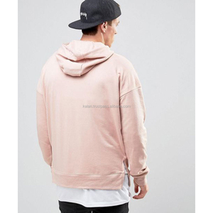 Sudadera con capucha deportiva de bloque de algodón 100% para hombre, ropa de entrenamiento rosa para bebé personalizada, sudaderas de punto cómodas de talla grande - Product Image 4