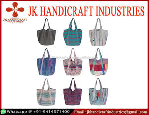 Venta al por mayor de bolsas de algodón Indian Shopping Beach Kantha - Product Image 1