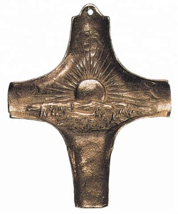 Suministros de iglesia de Cruz religiosa de latón puro - Product Image 4