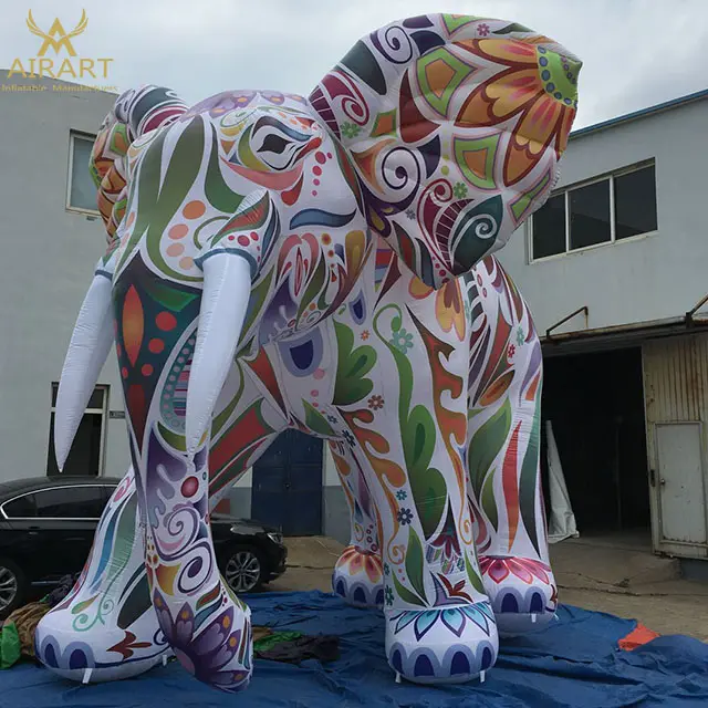 5m giant inflatable colorful elephant model,custom inflatable animal